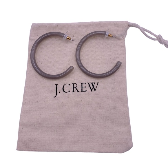 J.Crew Acrylic Tube Hoop Earrings - Gray - Picture 2 of 4
